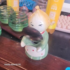 Vintage Ceramic Figurine with Spoons Onion Lady
